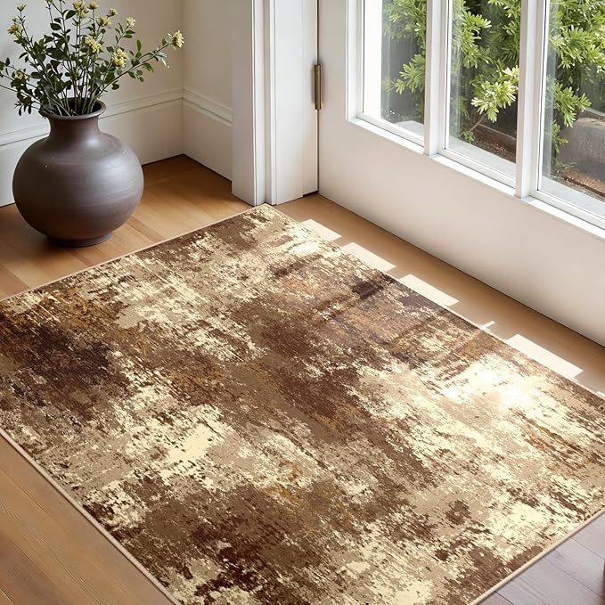 Washable Area Rugs 3'x5' Non-Slip Modern Abstract Soft - Image 3