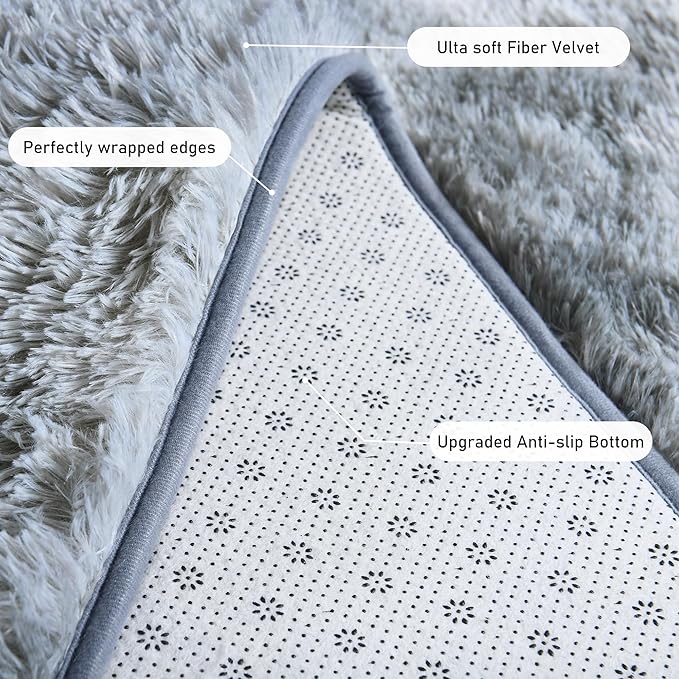 Runner Rugs for Bedroom 2x6 Rug Runners for Hallways Non Slip Soft Shag Bedside - Image 5