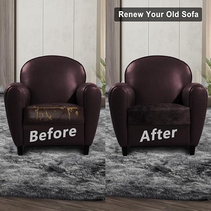 Leather Look Couch Cushion Covers Sofa Seat Slipcovers Sets Couches Furniture - Image 7