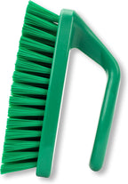 SPARTA Scrub Brush with Iron Shaped Handle and Stiff Bristles, Heavy Duty Scrubber Brush for Kitchen, Bathroom, Shower, Tile, Sink, Carpet and Bakepans, Polypropylene, 6 Inches, Green