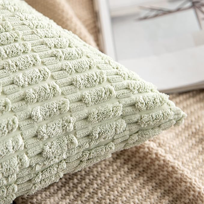 MIULEE Pack of 2 Spring Corduroy Decorative Throw Pillow Covers 18x18 Inch Soft - Image 3
