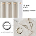 MIULEE Linen Curtains 100% Blackout - Image 4