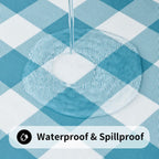 Smiry 57"-68" Picnic Table Cloth, Flannel Backed Vinyl Fitted Tablecloths