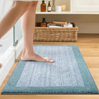 Bathroom Rugs 24x17 Non Slip Washable, Dusty Blue Bath Mat - Image 2