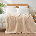 Snuggle Sac Super Soft & Reversible Heather Beige Throw - Image 7