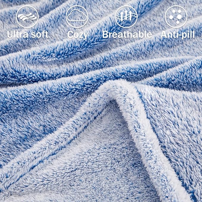 Exclusivo Mezcla Plush Fuzzy Fleece Throw Blanket Extra Large, Super Soft - Image 3