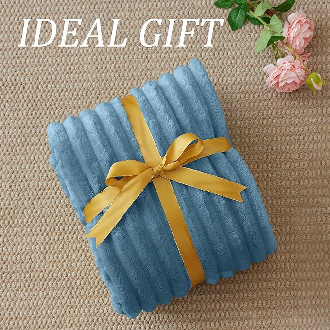 BEDELITE Fleece Blue Throw Blanket - Image 6
