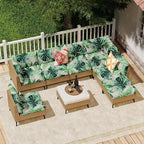 14Pcs Outdoor Cushion Covers, Patio Cushion Covers, Stretch Elastic Slipcovers - Image 6