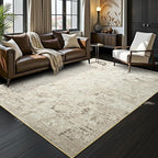 Toneed Abstract Area Rug Modern Washable Rug Soft Non Slip Rug Low Pile - Image 3