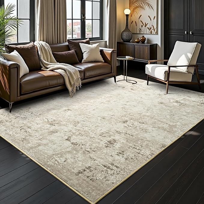 Toneed Abstract Area Rug Modern Washable Rug Soft Non Slip Rug Low Pile - Image 3