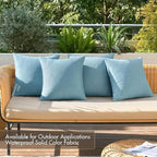 MIULEE Pack of 4 Decorative Outdoor Throw Pillow Covers Linen Waterproof Pillow - Image 2