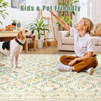 8x10 Area Rugs for Living Room: Floral Washable Rug Vintage Large Soft Boho - Image 7