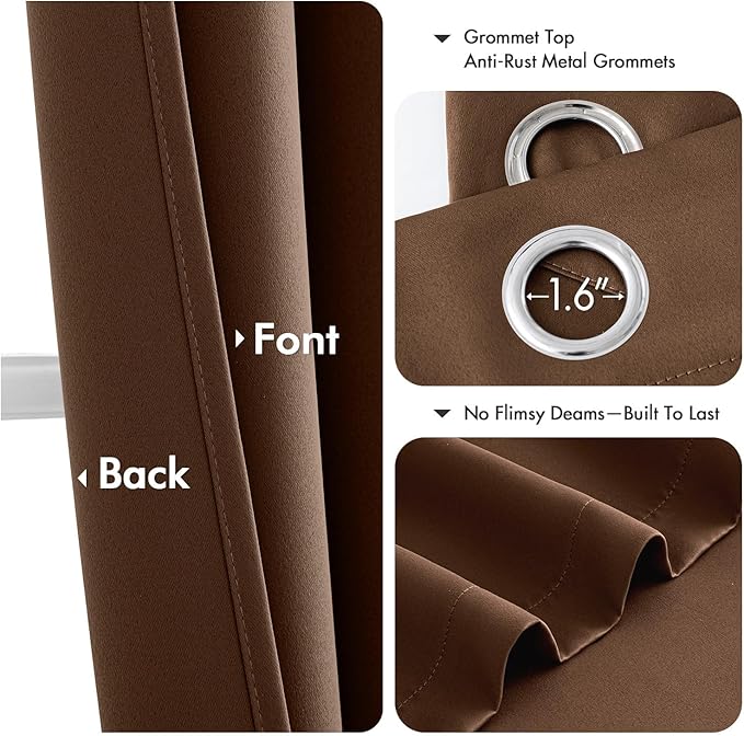 MIULEE Blackout Curtains for Bedroom Living Room 90 Inches Long 2 Panels - Image 4