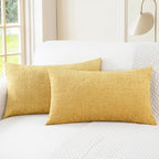 CaliTime Throw Pillow Covers Decorative 12 X 20 Inches Pack of 2 Cozy Chenille by CaliTime