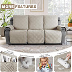 TAOCOCO 100% Waterproof Recliner Sofa Covers 3 Seater Split Couch Covers - Image 5
