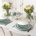 Melamine Dinnerware Set of 18 Pcs Dinner Dishes Set, Lightweight Unbreakable for Indoor and Outdoor Use, BPA Free, Dishwasher Safe, Sage Green