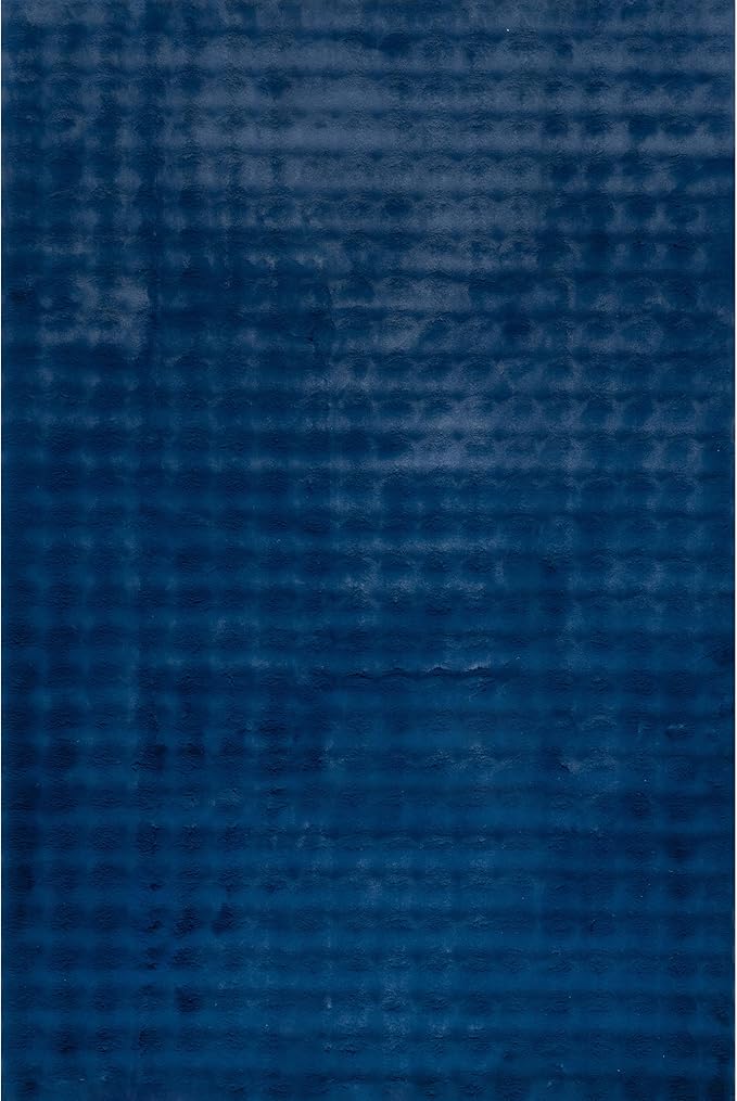 Nuloom Jeni Navy, Solid Faux Rabbit, Fluffy and Cozy, High Traffic, Stain - Image 4