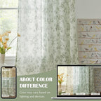 jinchan Linen Floral Curtains for Living Room 84 Inch Long Sage Green Printed - Image 5
