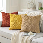 decorUhome Throw Pillow Covers 20x20 Inch Set of 2, Soft Plush Faux Wool Khaki - Image 9