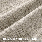 decorUhome Light Brown Chenille Throw Pillow Covers 12x20 Set of 2 Textured - Image 2