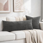 Fancy Homi 2 Packs Dark Gray Decorative Throw Pillow Covers 18x18 Inch - Image 6