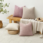 MIULEE Pack of 4 Valentines Couch Throw Pillow Covers 20x20 Inch Neutral Pink - Image 4