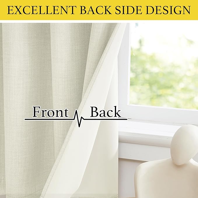 NICETOWN 24 inch Long Blackout Tiers, Farmhouse Grommet Half Window Curtains - Image 3