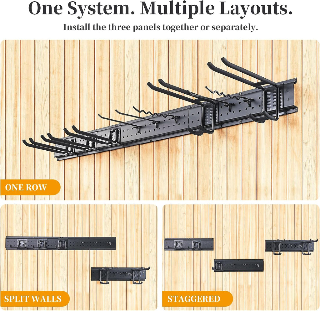 Garage Wall Organizer, 49.5-Inch Tool Rack, 510 lb Capacity
