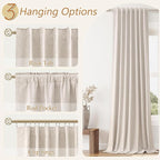 Guken Oatmeal 100% Blackout Curtains 84 Inch Length 2 Panels Set - Image 6