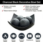 Seraphic Kitchen Table Decor, Decorative Centerpiece Scoop Bowl, Black