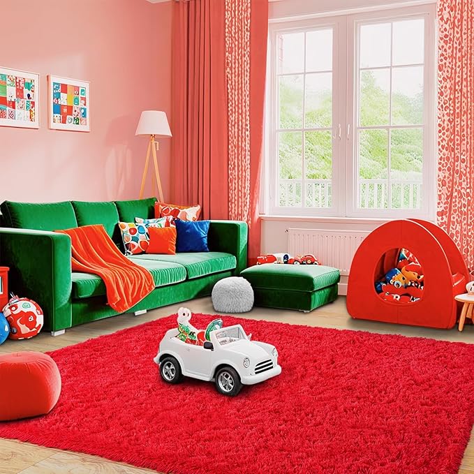 Pionblank Fluffy Area Rug for Bedroom 4x6 Feet, Shag Soft Rug for Living Room - Image 4