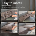Leather Look Couch Cushion Covers Sofa Seat Slipcovers Sets Couches Furniture - Image 6