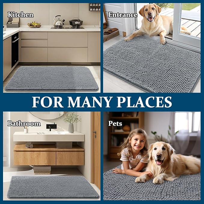OLANLY Dog Door Mat for Muddy Paws 40x24, Absorbs Moisture and Dirt, Absorbent - Image 8