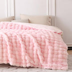 COOVA Faux Fur Throw Blanket for Couch, Cozy Soft and Fuzzy Plush Rabbit Fur - Image 4