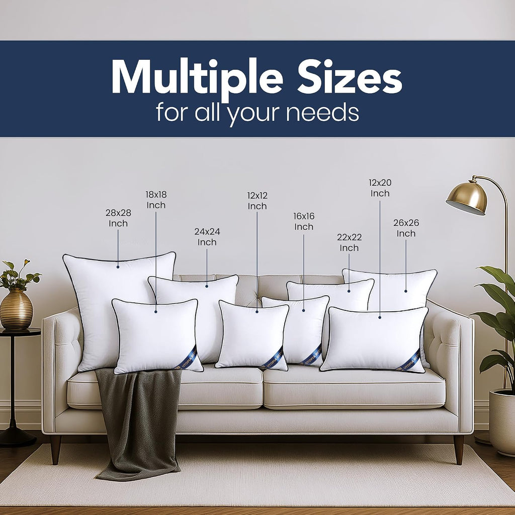 Premium Decorative Throw Pillow Inserts 18x18, Kids Throw Pillows, 4-Pack