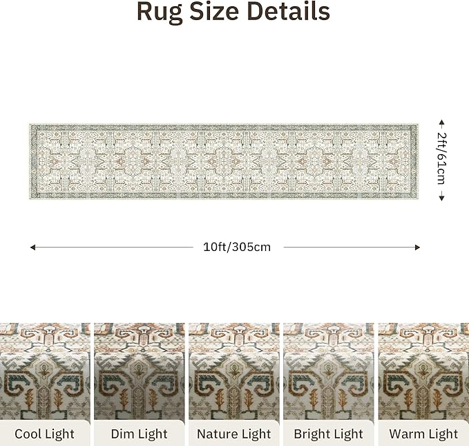 Hallway Washable Runner Rug 2x10 - Image 2