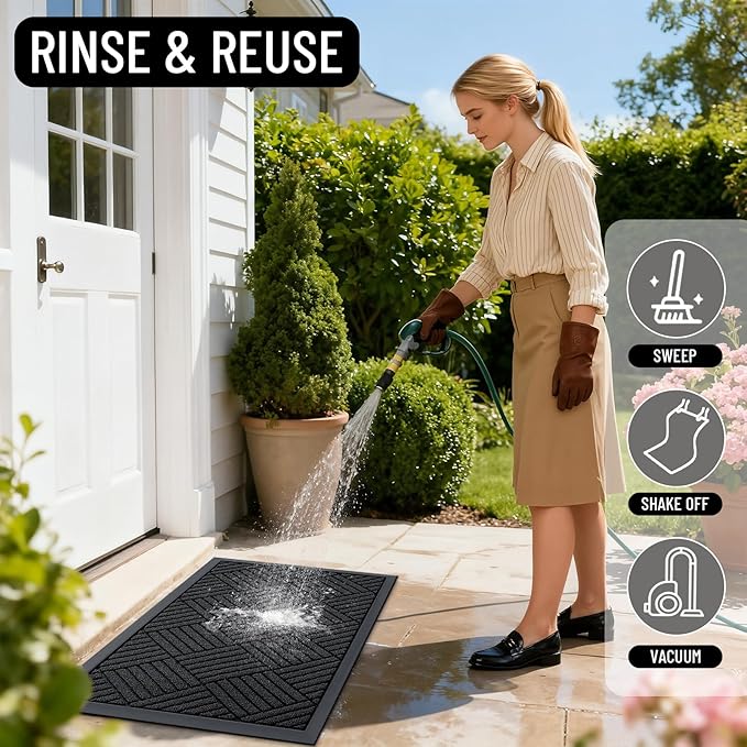 OLANLY Front Door Mat Outside Entrance 33x21, Heavy Duty Sturdy Natural Rubber - Image 7