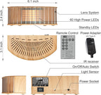 Attendance Simulator - DIY Home Security System That Casts Shadows on Curtains or Walls to Deter burglars Before They Try to Break in - Security Light for Home Safety - Wood-Look Beech