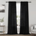 Black Linen Curtains 90 inches Long by Nanspring
