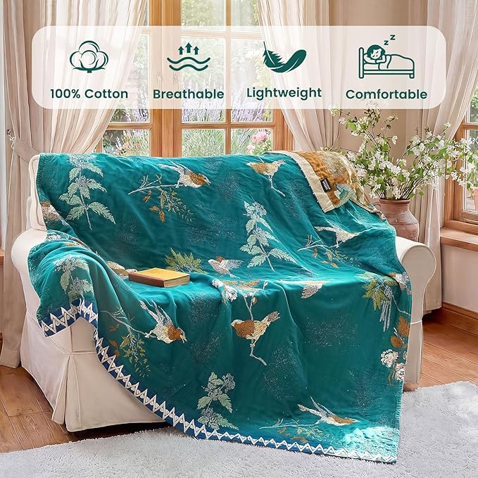 MSGKV The Boho Layer: 60"x80" Cotton Throw Blanket – Full Size - Image 2