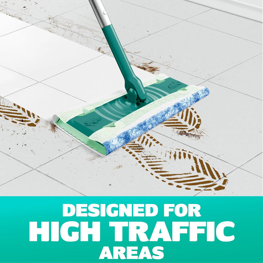 Swiffer Sweeper 2-in-1 Mops for Floor Cleaning, Dry and Wet Multi Surface Floor Cleaner, Sweeping and Mopping Starter Kit, Includes 1 Mop + 19 Refills, 20 Piece Set