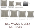 Fancy Homi 2 Packs Neutral Grey Euro Decorative Throw Pillow Covers 26x26 Inch - Image 7