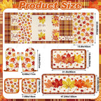 Bencailor 12 Pcs Fall Kitchen Decor Sets 6 Maple Leaves Kitchen Towels 2 Rugs 2 Pot Holder and Oven Mitts for Autumn Home Decorations Accessories Gifts