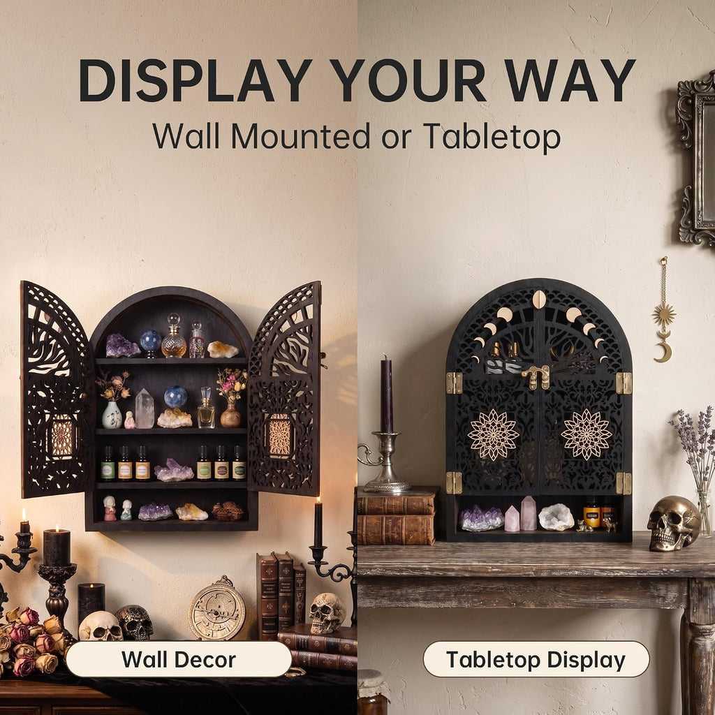 Crystal Display Shelf, Trinket Shelf, Gothic Decorative Wall Shelves