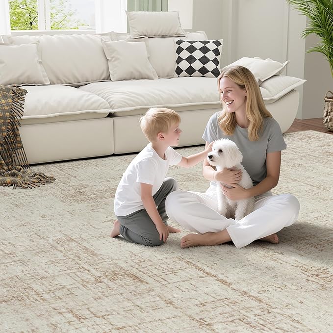 5x7 Area Rugs for Living Room Washable Rug: Anti-Skid Abstract Modern Living - Image 6