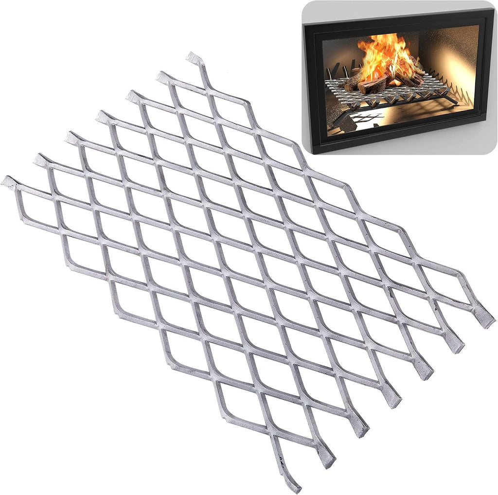 Fireplace Grate Ember Retainer, 16 x 10 Inch Steel Ember Retainer Mesh