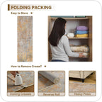 Beige Gold Rug Runners for Hallways Kitchen Non Slip Washable 2x6 Entryway Runner Rugs with Rubber Backing 6ft Long Carpet Runner for Laundry Room Bedroom, Low Pile Stain & Fade Resistant
