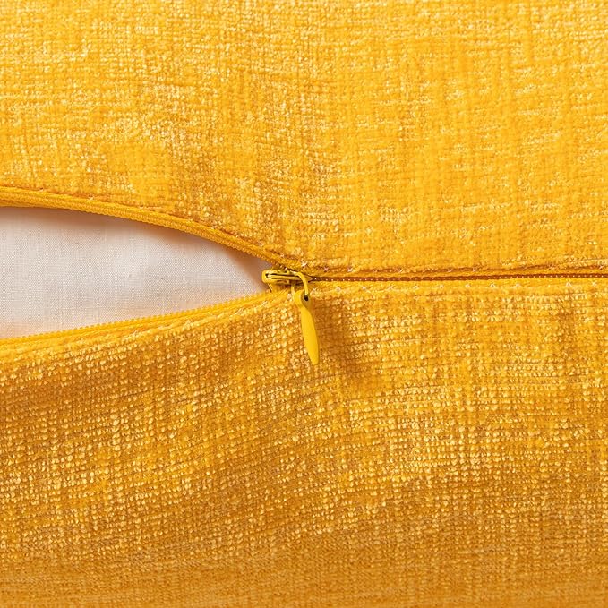 MIULEE Pack of 2 Couch Throw Pillow Covers 20x20 Inch Soft Goose Yellow - Image 3