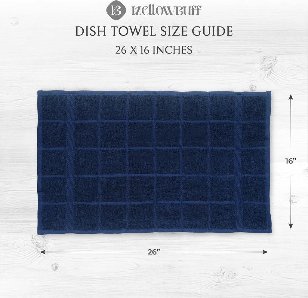 100% Cotton Terry Dish Towels, 4 Pack Solid, 16 x26 Inches, Super Soft and Absorbent Kitchen Towels, Perfect for Kitchen Cleaning and Dish Washing | Assorted