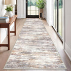 KOZYFLY Modern Abstract Washable Rug Runner 2.6x12 Hallway Rug Runner Non-Slip by KOZYFLY